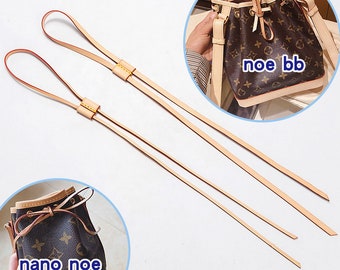 Bucket Bag Vachetta Leather Drawstrings, Bag Accessories Leather Rope, Neo BB Bag Strap Replacement, Leather Drawstring with Strap Slider