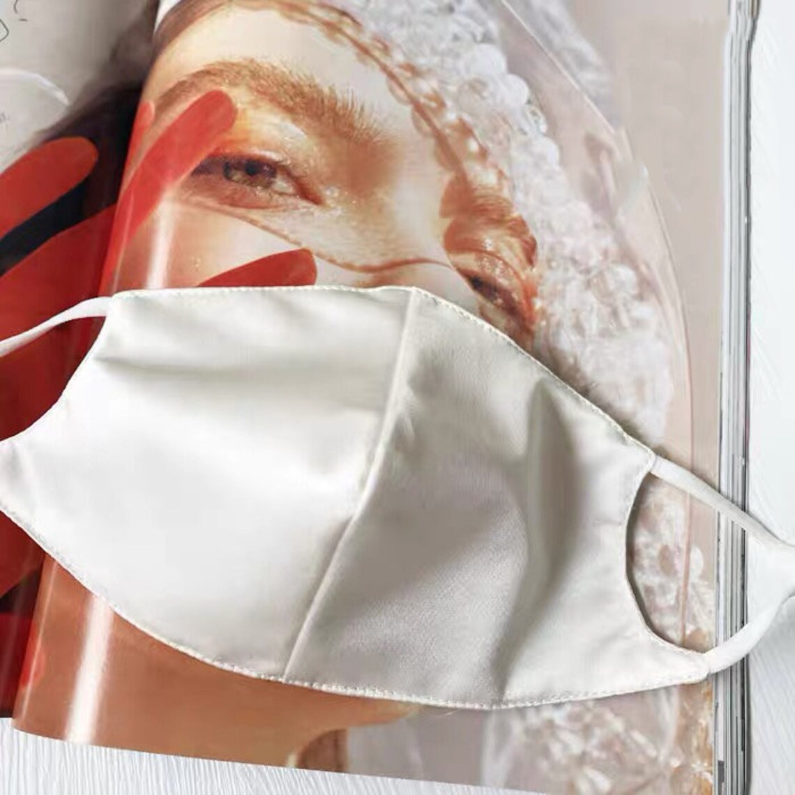 2PCS Double Silk Face Masks Pure Silk Mask White with Nose Etsy