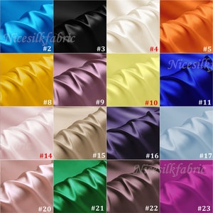 16mm/19mm/22mm/30momme Silk Charmeuse Fabrics, 6A Grade Organic Mulberry Silk Fabric for Designer DIY, Customized Length, with Luster