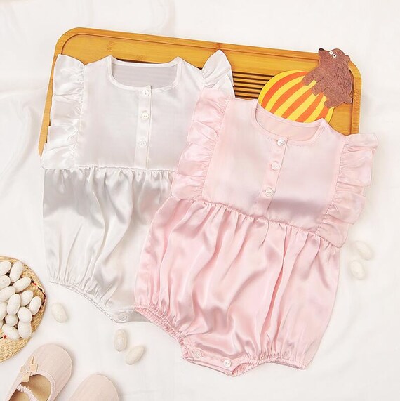 Baby Girl Silk Pajamas 100 Mulberry Silk Romper for Infants Etsy