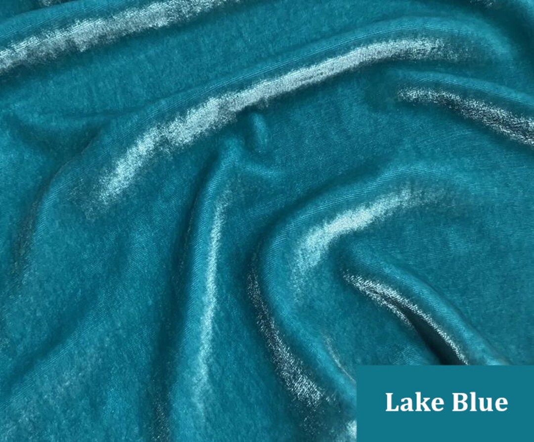 Lake Blue Spun Silk Fabric main image 1