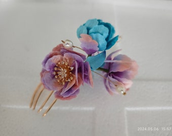 Ancient Chinese Ronghua Hair Pins, Tranditional Style Velvet Flowers, Handmade Flowers, Made of Pure Mulberry Silk Threads