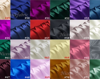 16mm/19mm/22mm/30momme Silk Charmeuse Fabrics, 6A Grade Organic Mulberry Silk Fabric for Designer DIY, Customized Length, with Luster
