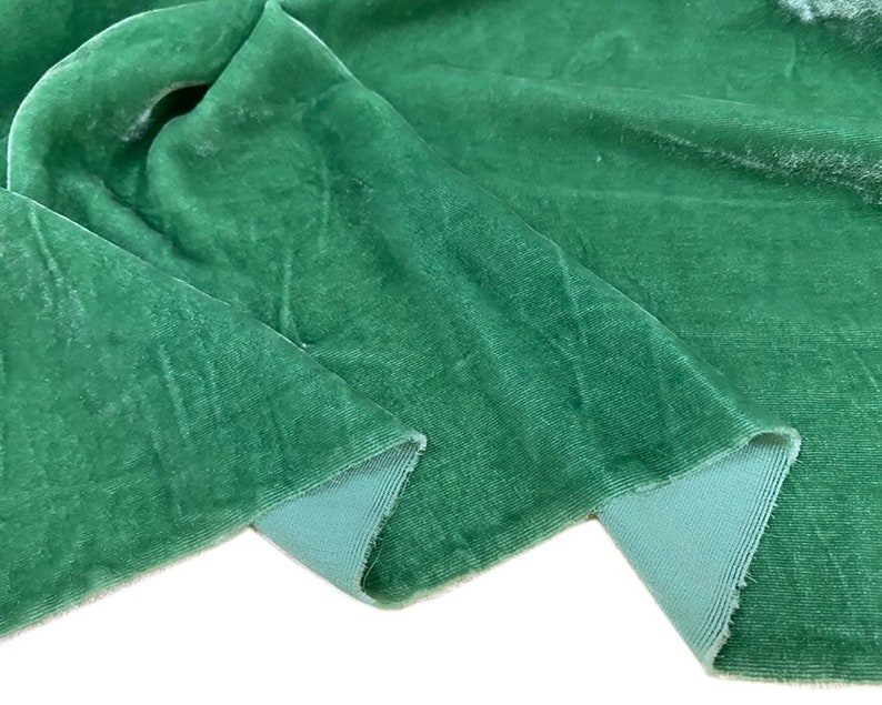 Soft Bean Green Silk Velvet Fabric Luxury Silk Velvet Fabric | Etsy