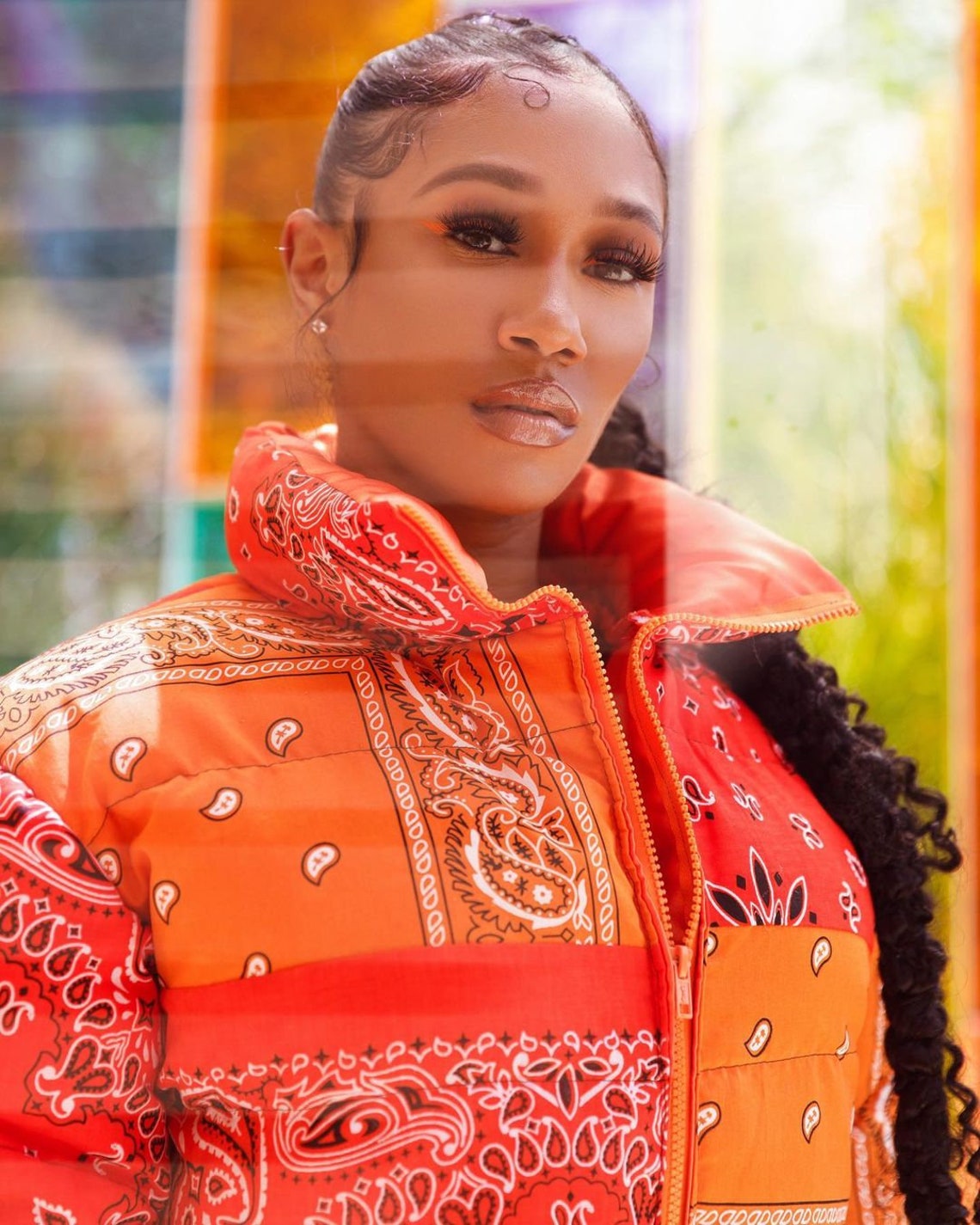 Bandana Print Puffer Jacket Paisley Print Winter Jacket Coat Etsy