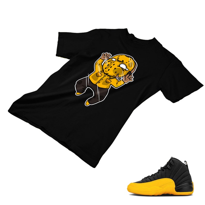 jordan 12 black university gold shirt