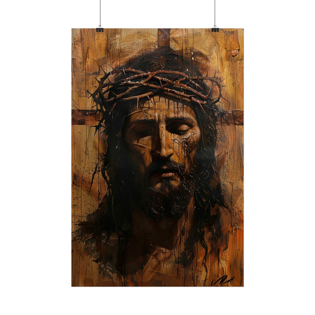 Jesus Crown of Thorns Print – Christian Wall Art, Religious Passion ...