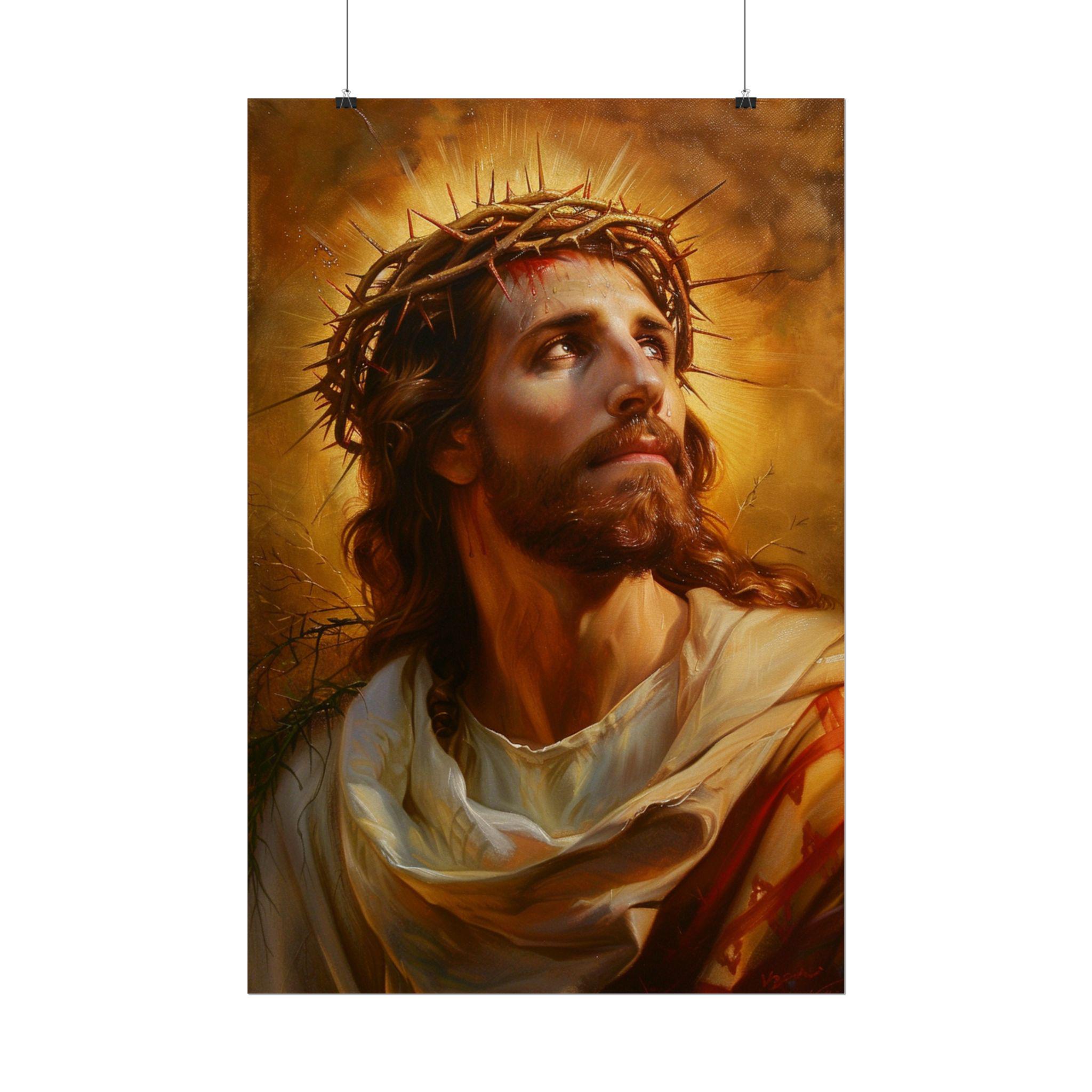 Jesus Poster | Crown of Thorns Print – Christian Wall Art, Religious ...