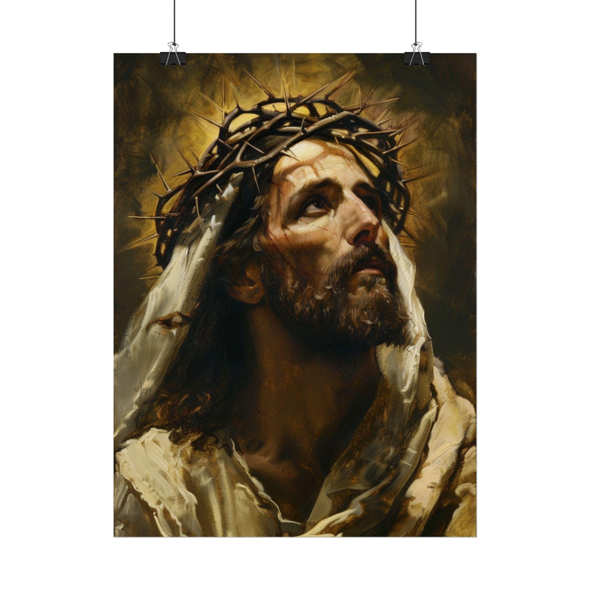 Jesus Poster | Crown of Thorns Print – Christian Wall Art, Religious ...