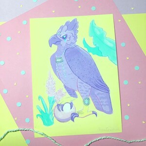 Harpy Eagle 5x7 Gouache Fine Art Print/Bird Painting/Rainforest Animals