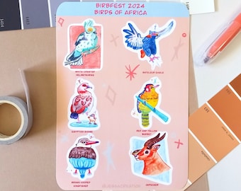 African Bird Species Planner Matte Sticker Sheet
