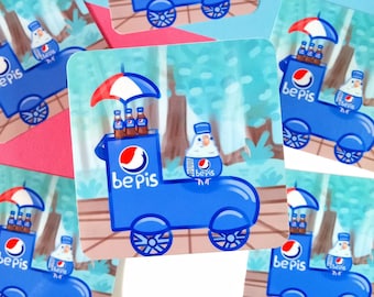 Bepis Budgie Meme Waterproof Square Vinyl Sticker