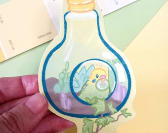 Budgie Terrarium Waterproof Vinyl Sticker