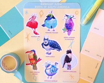 Birds of South America Planner Matte Sticker Sheet