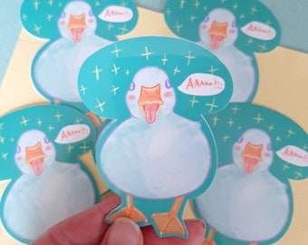 Screaming Pekin Duck Waterproof Vinyl Sticker: Farm Bird Decal