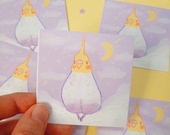 Whimsical Cockatiel Waterproof Vinyl Sticker