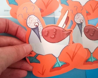 Confused Blue Footed Booby Waterproof Vinyl Sticker