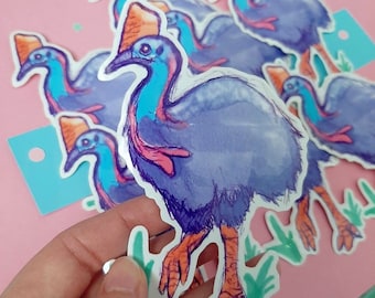 Australian Cassowary Waterproof Vinyl Sticker