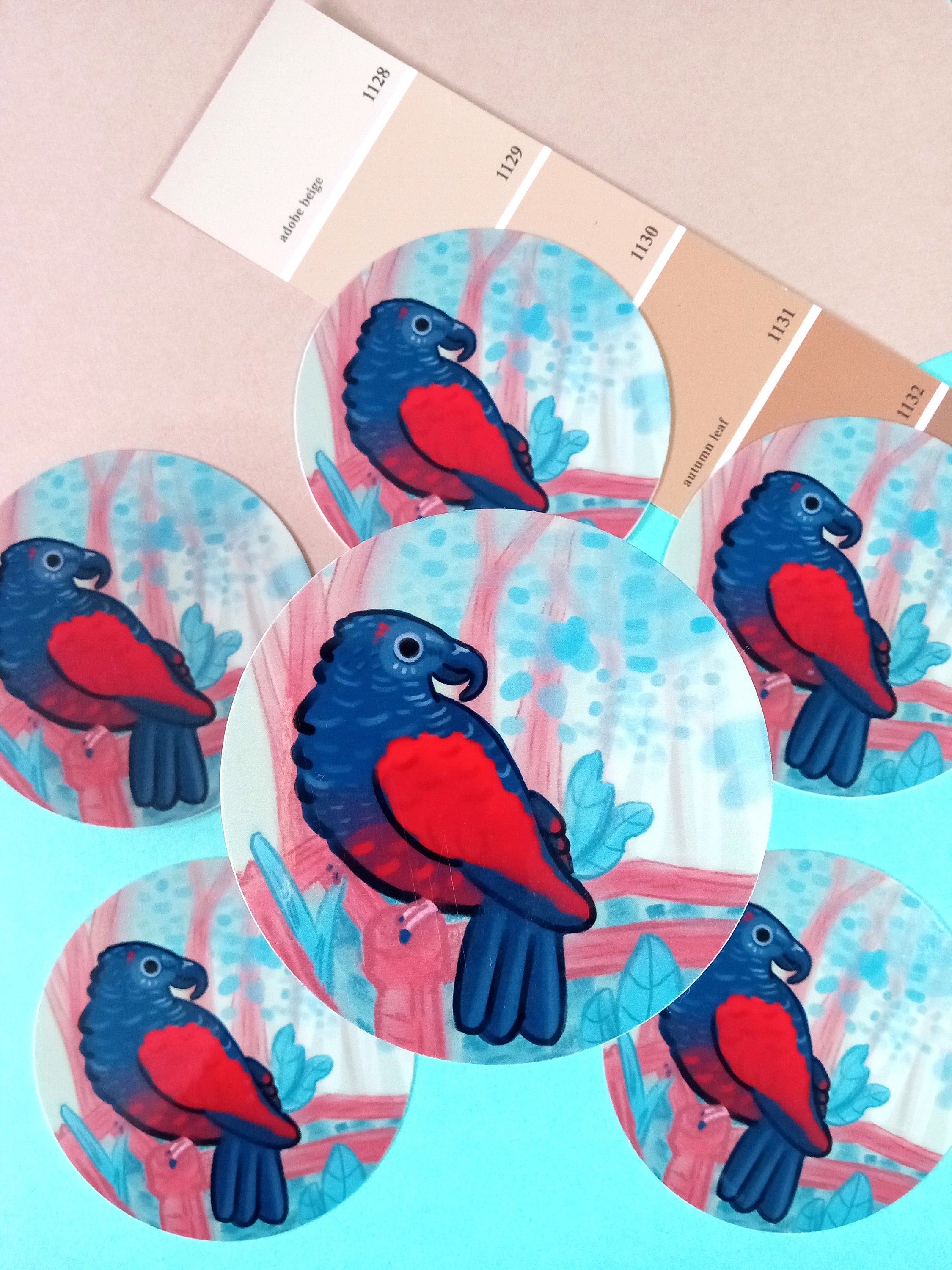 Pesquet's/Dracula Vulturine Parrot Bird Waterproof Sticker/Ornithology Decals
