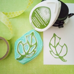 Leaf Unmounted Hand Carved Rubber Stamp, Botanical Stamps, Flower Stamps, Flora Stamp, Plant Stamp, Plant Lover Gifts, Nature Stamps