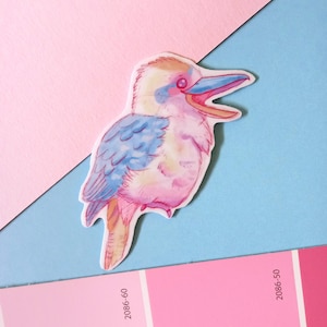 Kookaburra Kingfisher Bird Waterproof Vinyl Sticker/Cute Australian Birb Decals/Ornithology