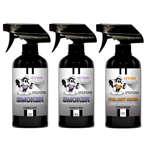 Buy 2 Get 1: 2 Smoke Odor Eliminator Sprays + For Any Odor Eliminator Spray 16 oz | The Stink Solution