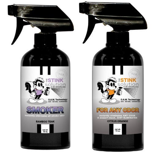 Double Pack: 1 Smoke Odor Eliminating Spray + 1 Odor Eliminating Spray of  Choice 16 Oz | the Stink Solution