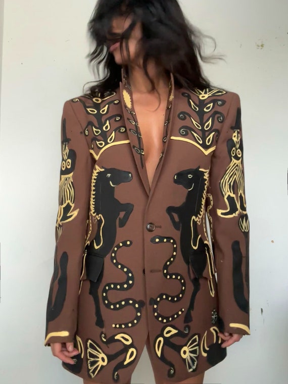 Hand Painted 1970s Levi’s Western Wear Brown Jacke