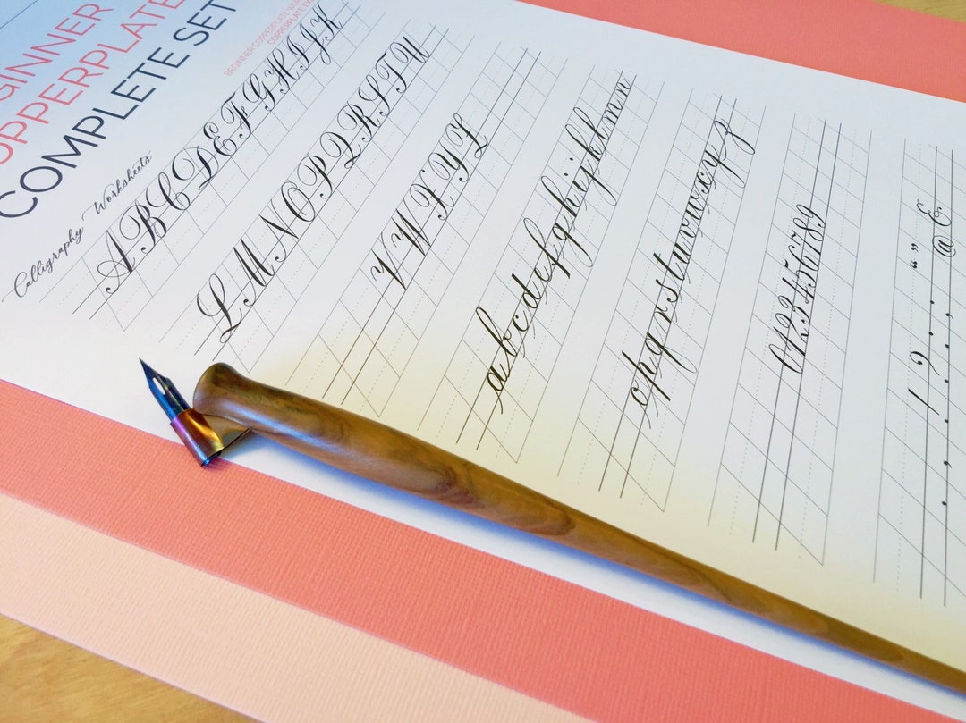 Copperplate Calligraphy Worksheets Complete Set Calligraphy Practice