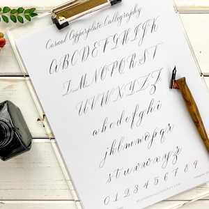 Casual Copperplate Calligraphy Tracing Worksheets Printable