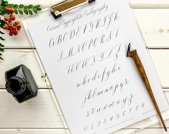 Casual Copperplate Calligraphy Tracing Worksheets Printable