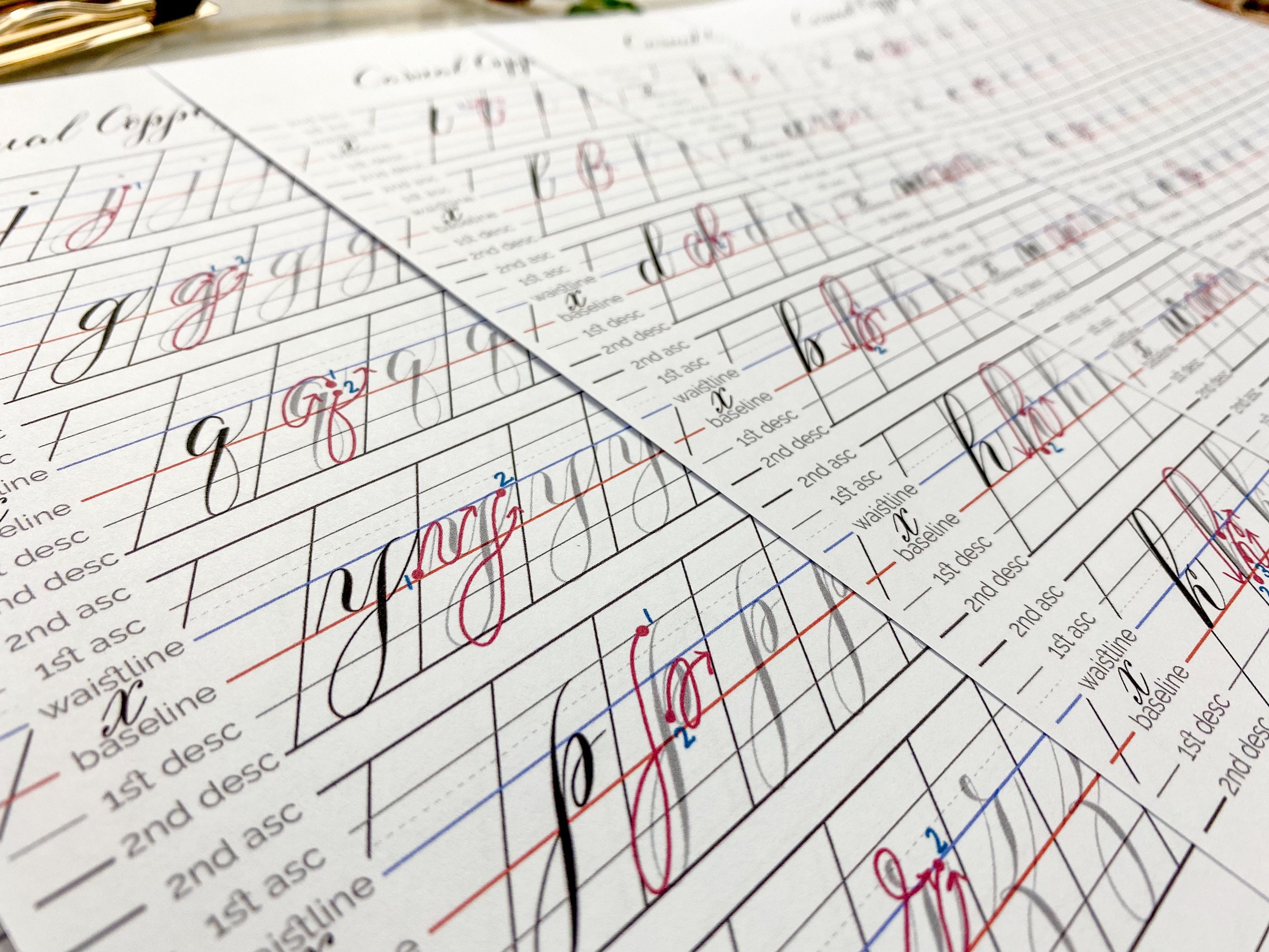 Casual Copperplate Calligraphy Tracing Worksheets Printable - Etsy