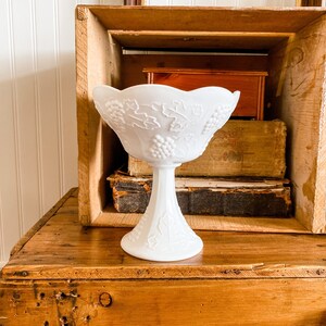 Harvest Grape Milk Glass Compote