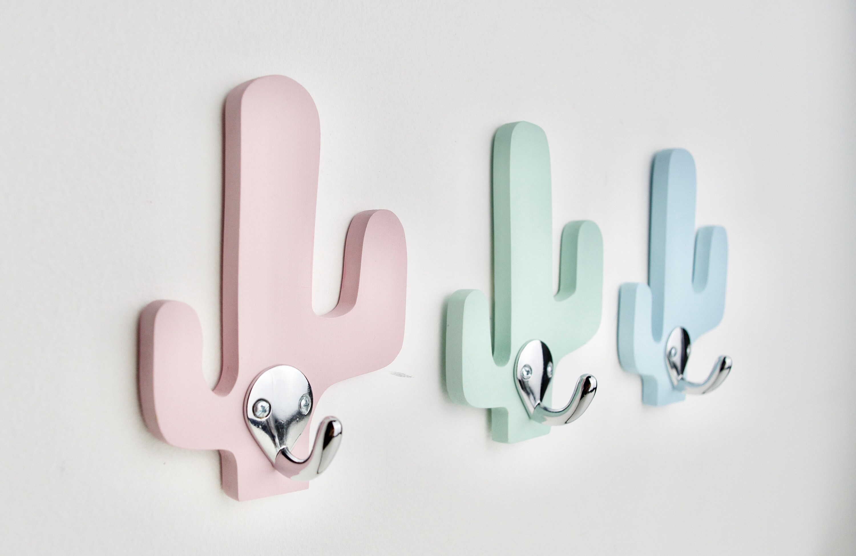 Cactus hooks set of three hooks nursery wall hooks baby Etsy