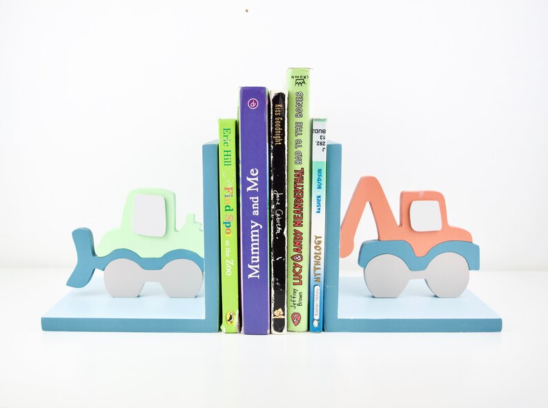 Children Bookends Truck Bookend Backhoe Wooden Toy Boys Etsy Australia
