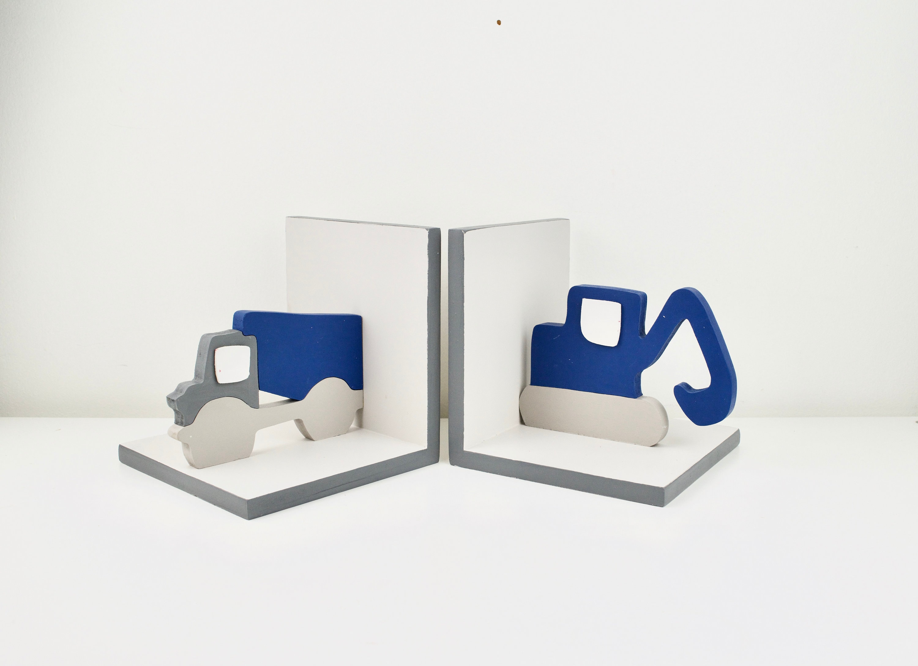 Children Bookends truck bookend backhoe wooden toy boys Etsy