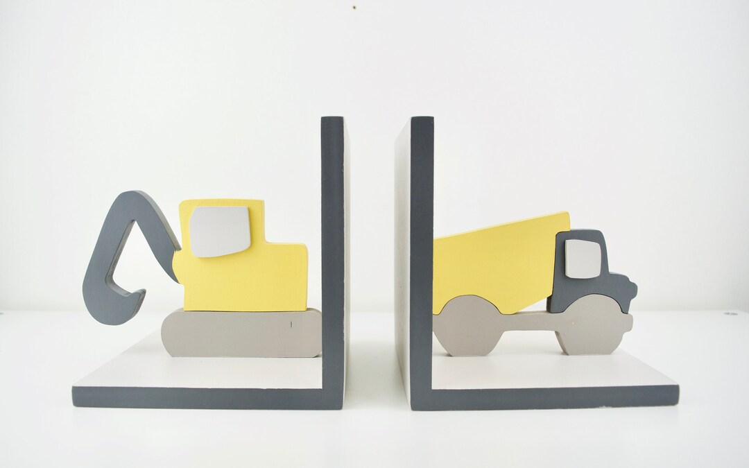 Children Bookends truck bookend backhoe wooden toy boys Etsy 日本