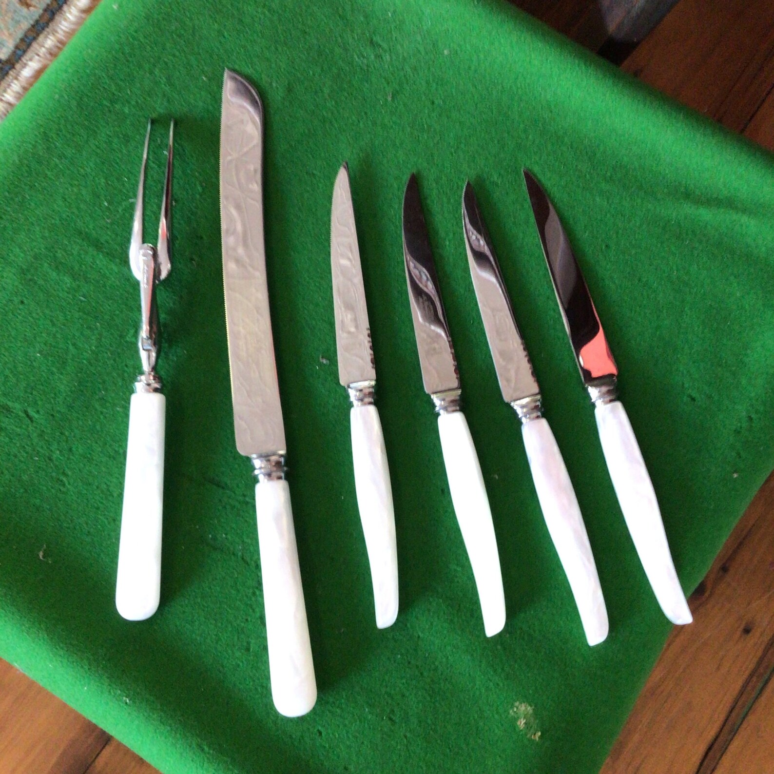 Vintage M. Bernard Sheffield Carving Set & Bread Knife Etsy
