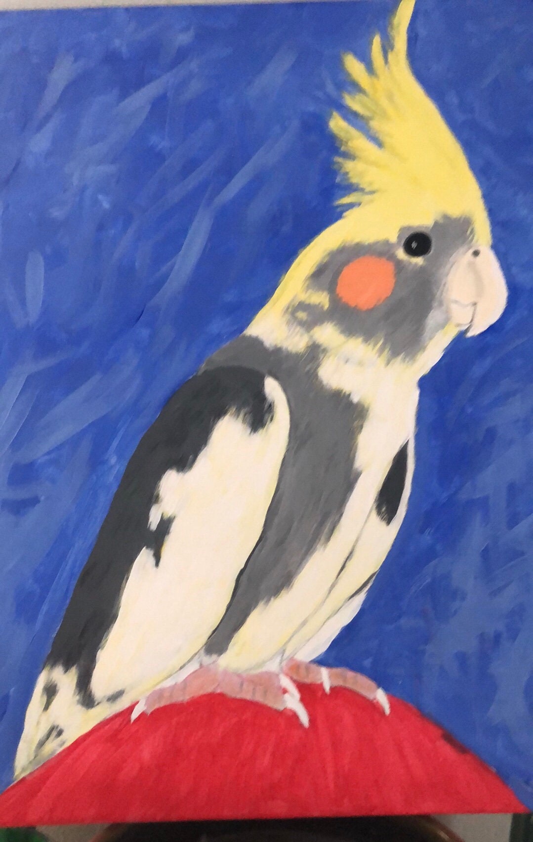 Original Acrylic Painting Cockatiel 2 Etsy