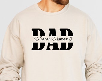 Benutzerdefinierte Papa Sweatshirt, Papa Shirt mit Kindernamen, Vatertagsgeschenk Hoodie, neues Papa Shirt, neues Papa Geschenk, Papa Shirt, benutzerdefinierte Kinder Namen Shirt