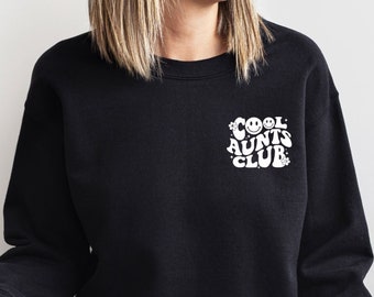 Aunt Sweatshirt, Cool Aunts Club Pocket Hoodie, Auntie Shirt, Gift for Aunt, New Aunt Gift, Mother's Day Tee,Pregnancy Announcement For Aunt