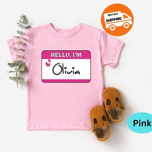 Custom  Alphabet Shirt, First Day of School Shirt, Back to School, Hello My Name is Name Tag Tee, Gift for Kids Shirt ,Custom School Shirt