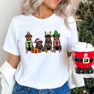 Christmas Rottweiler Shirt, Rottweiler Christmas Shirt, Dog Lover Gift Shirt, Christmas Gift Shirt, Cute Holiday Shirt, Xmas Rottweiler Tee