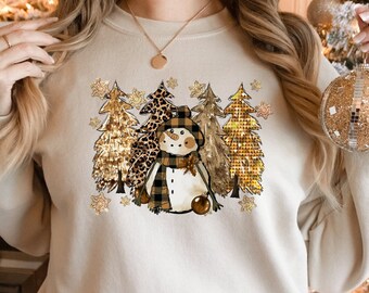 Christmas Tree Snowman Sweatshirt, Christmas Gift Hoodie, Christmas Shirt, Christmas Tree Shirt, Holiday Sweaters for Women, Winter Shirt