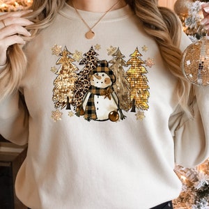 Christmas Tree Snowman Sweatshirt, Christmas Gift Hoodie, Christmas Shirt, Christmas Tree Shirt, Holiday Sweaters for Women, Winter Shirt
