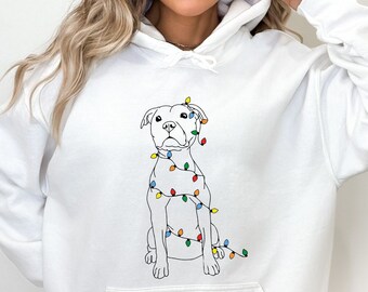 Christmas Dog Sweatshirt, Dog lover Christmas Gift Hoodie, Pitbull Christmas Shirt, Pitbull Mom Gift Shirt, Christmas Tee, Holiday Xmas Tee