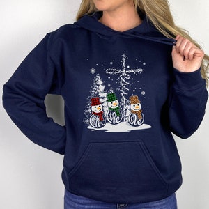 Christmas Snowman Hoodie: Faith Hope Love, Religious Gift