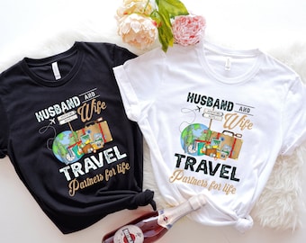 Husband and Wife Travel Partners Shirt: Honeymoon Newlywed Gift