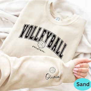 Custom Volleyball Mom Sweatshirt: Personalized Sleeve, Gift for Mom