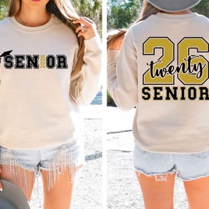 Senior 2026 Graduate Hoodie: Back & Front Print, High School College Gift